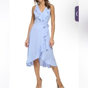 Kensie Ruffle Trim Faux Wrap Dress - Size 6